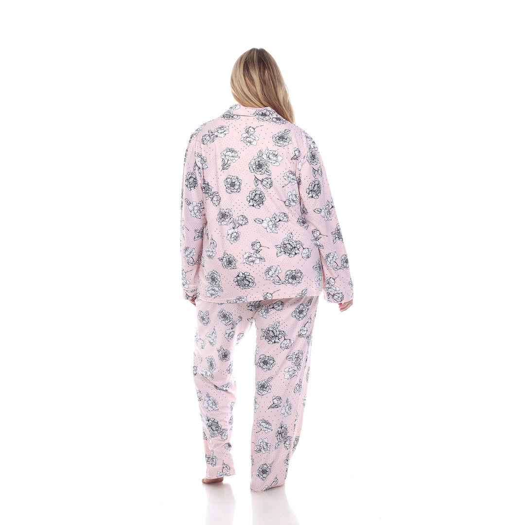 Women's Plus Size Long Sleeve Floral Pajama Set
