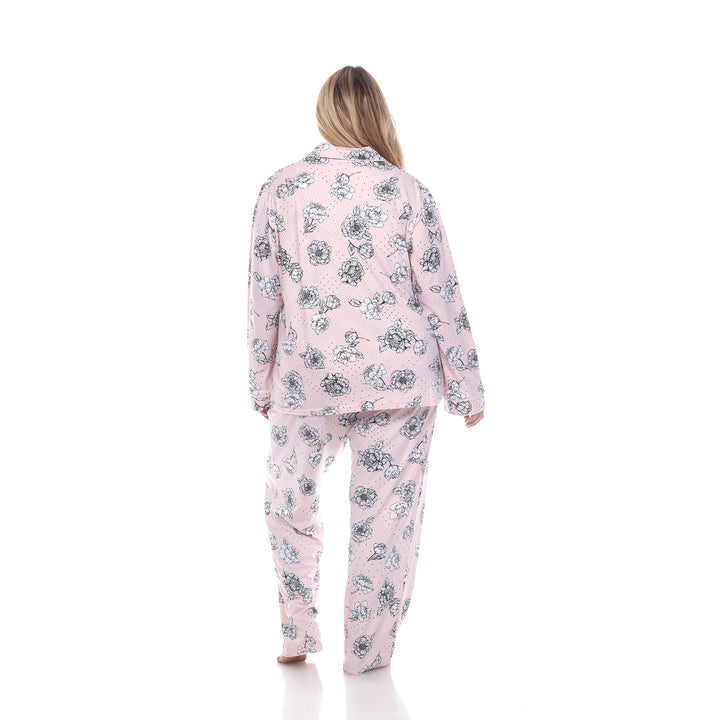 Women's Plus Size Long Sleeve Floral Pajama Set