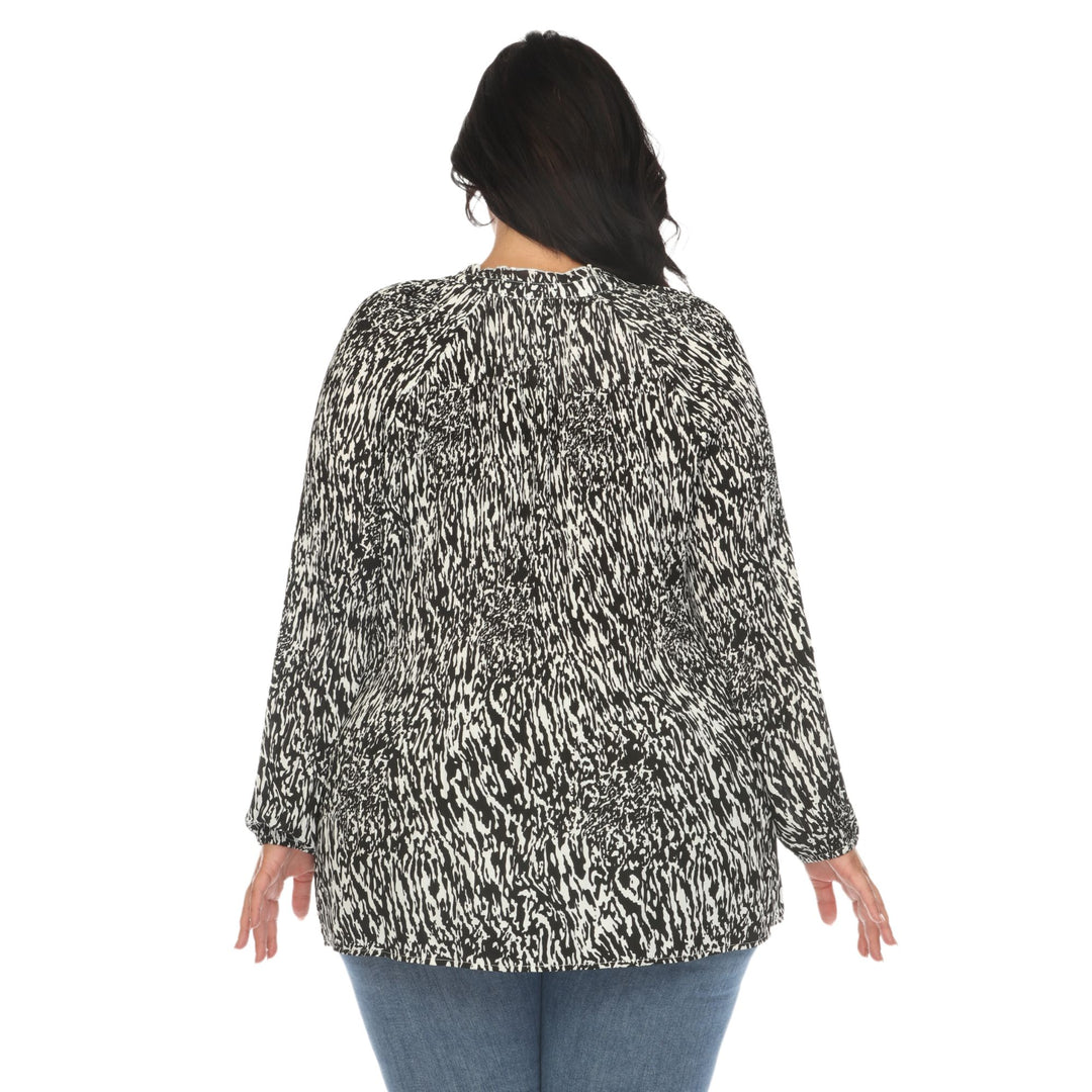 Women's Plus Size Printed Chiffon Blouse