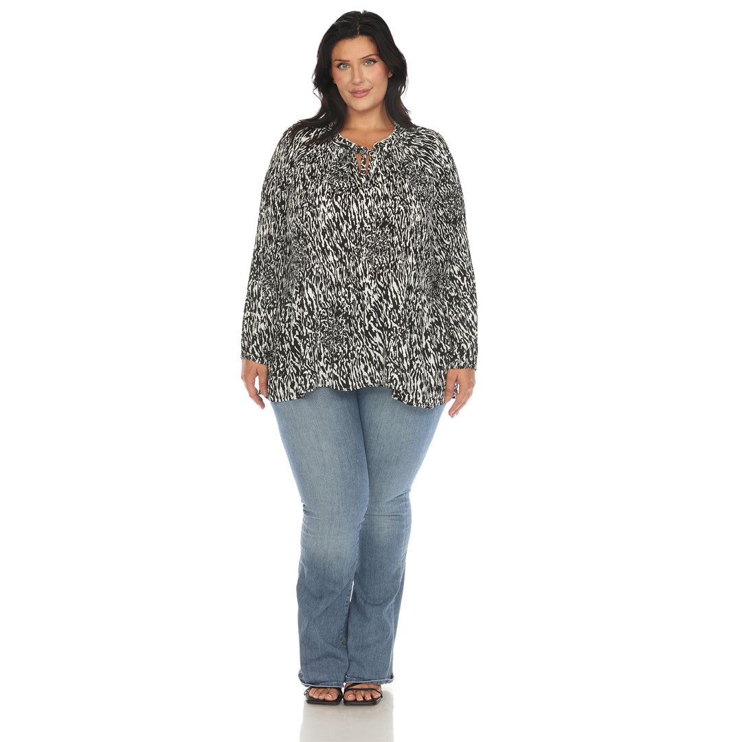 Women's Plus Size Printed Chiffon Blouse