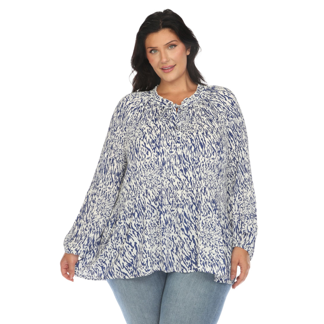Women's Plus Size Printed Chiffon Blouse
