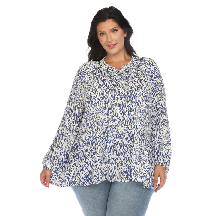 Women's Plus Size Printed Chiffon Blouse