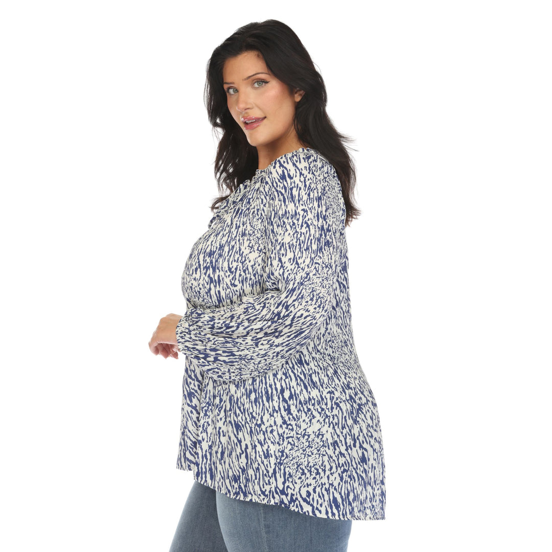 Women's Plus Size Printed Chiffon Blouse