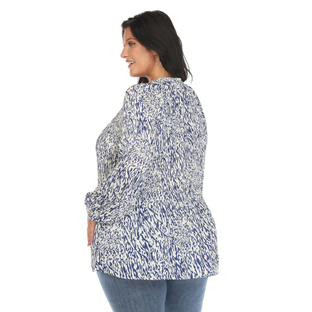 Women's Plus Size Printed Chiffon Blouse