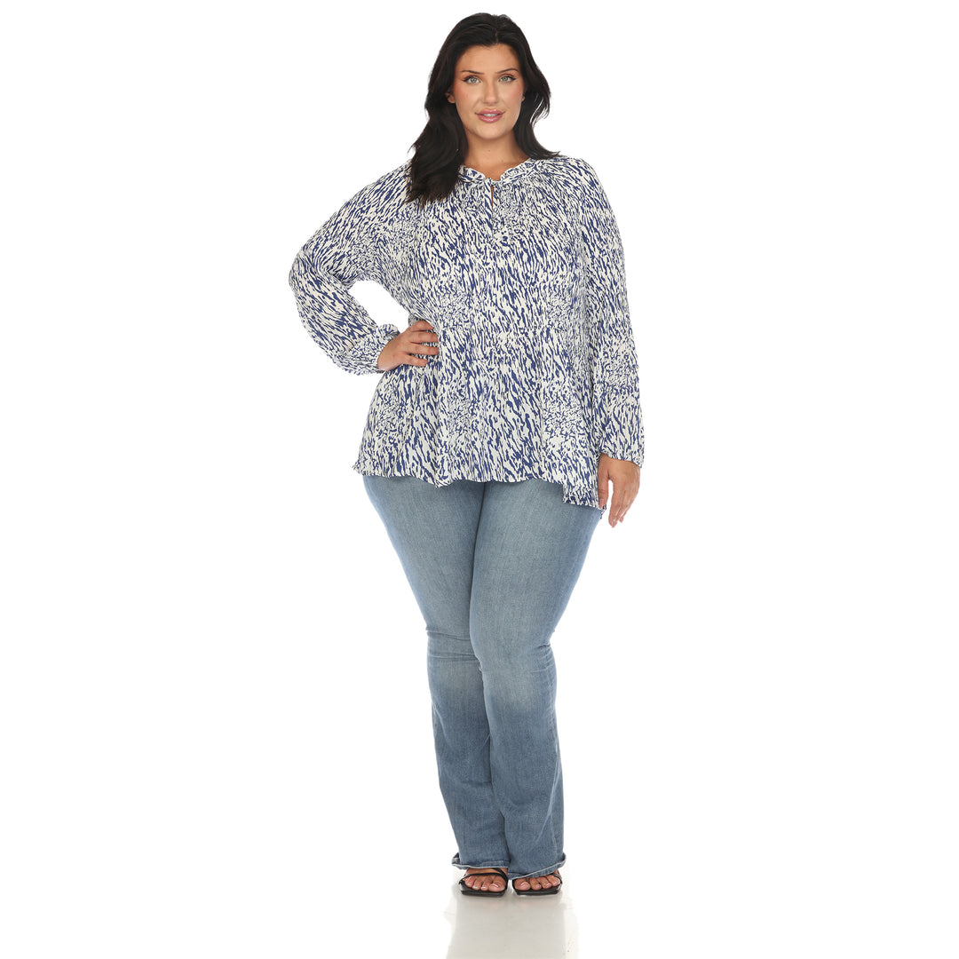 Women's Plus Size Printed Chiffon Blouse