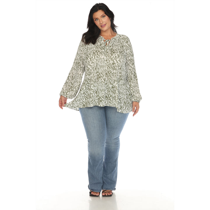 Women's Plus Size Printed Chiffon Blouse