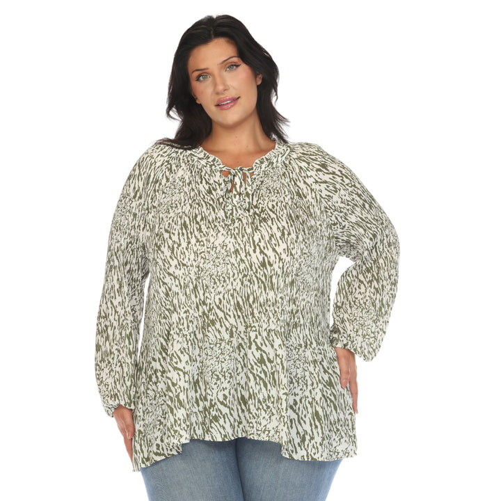 Women's Plus Size Printed Chiffon Blouse