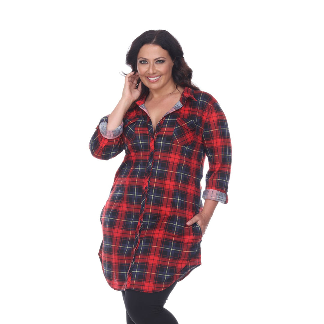 Women's Plus Piper Stretchy Plaid Tunic