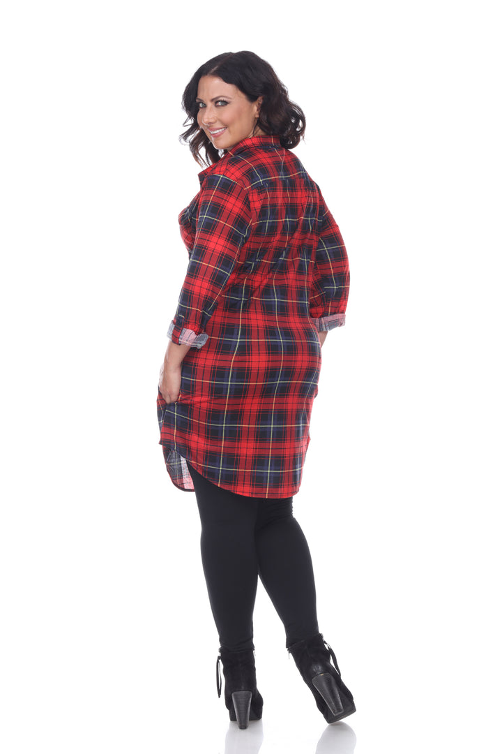 Women's Plus Piper Stretchy Plaid Tunic