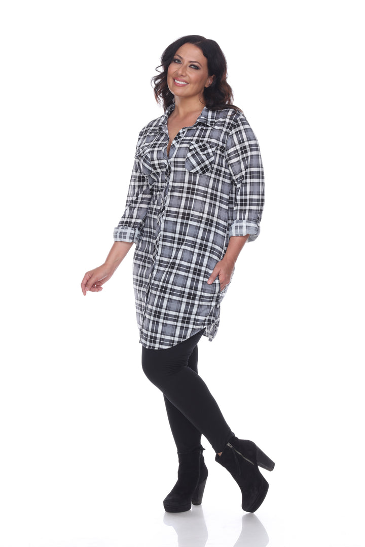 Women's Plus Piper Stretchy Plaid Tunic