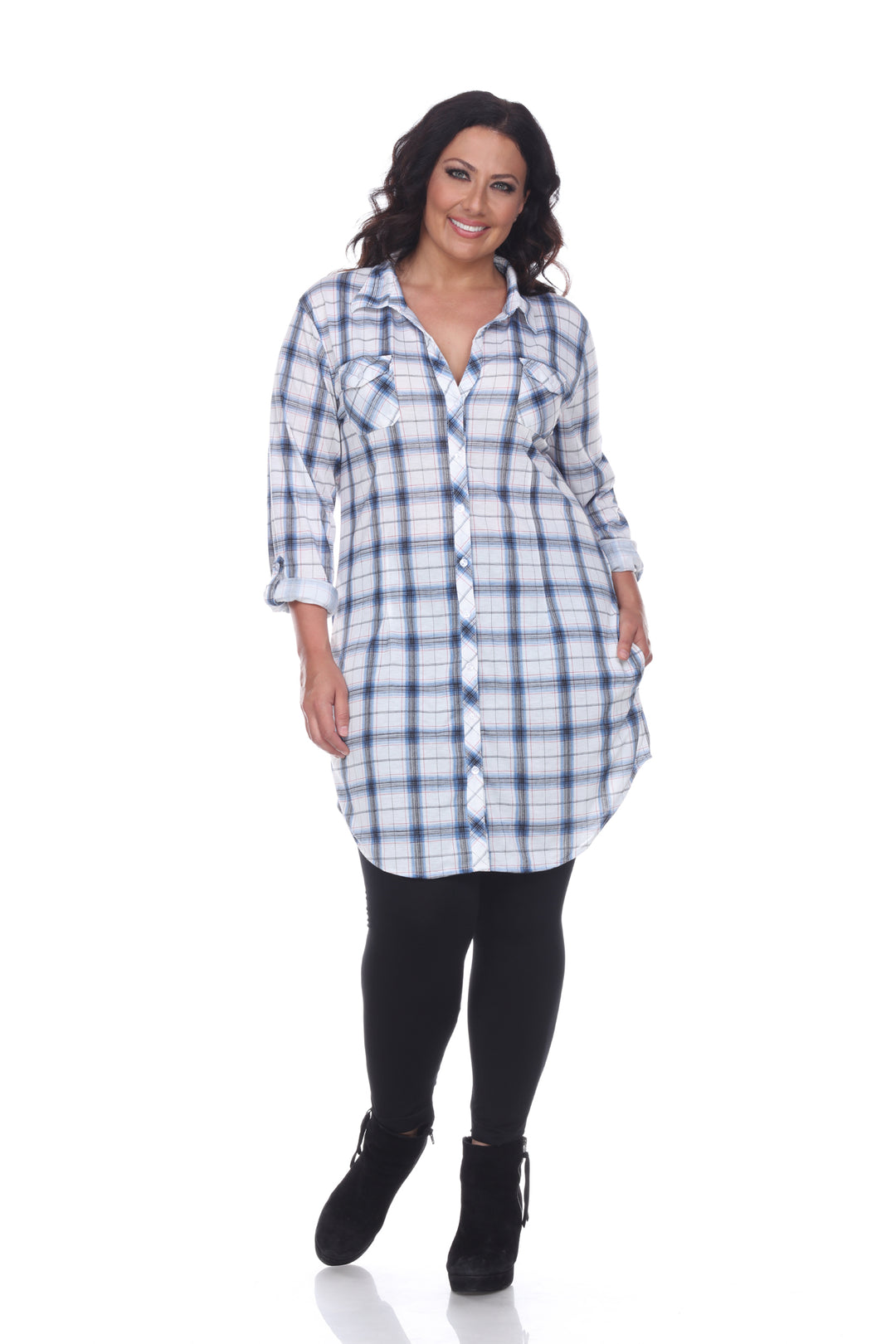 Women's Plus Piper Stretchy Plaid Tunic