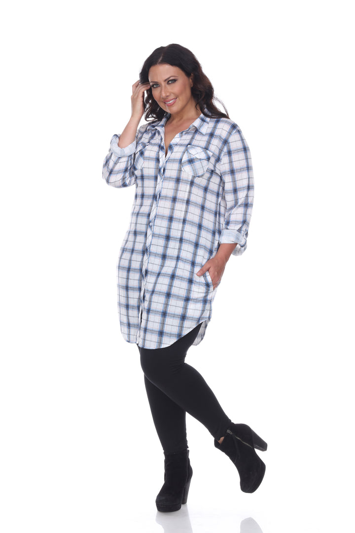 Women's Plus Piper Stretchy Plaid Tunic