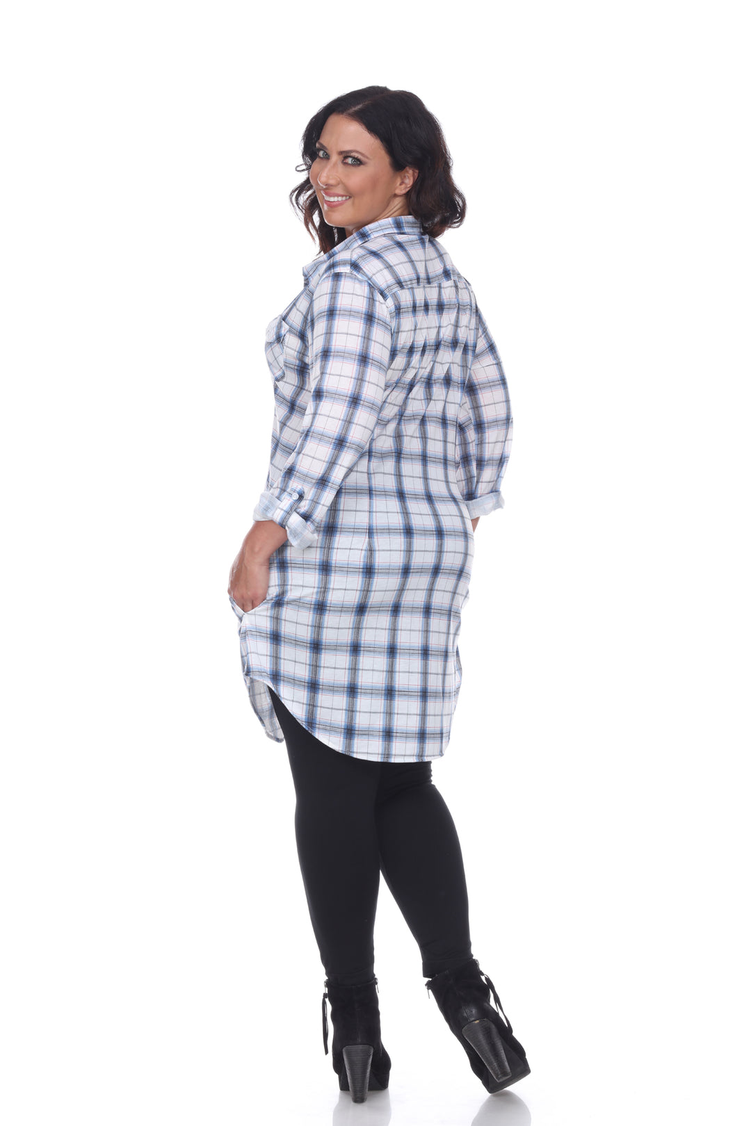 Women's Plus Piper Stretchy Plaid Tunic