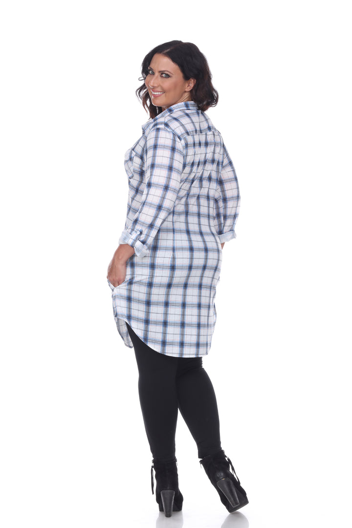 Women's Plus Piper Stretchy Plaid Tunic
