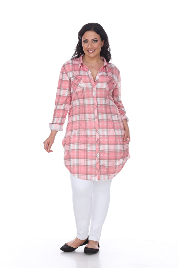 Women's Plus Piper Stretchy Plaid Tunic