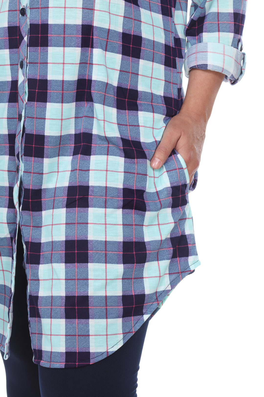Women's Plus Piper Stretchy Plaid Tunic