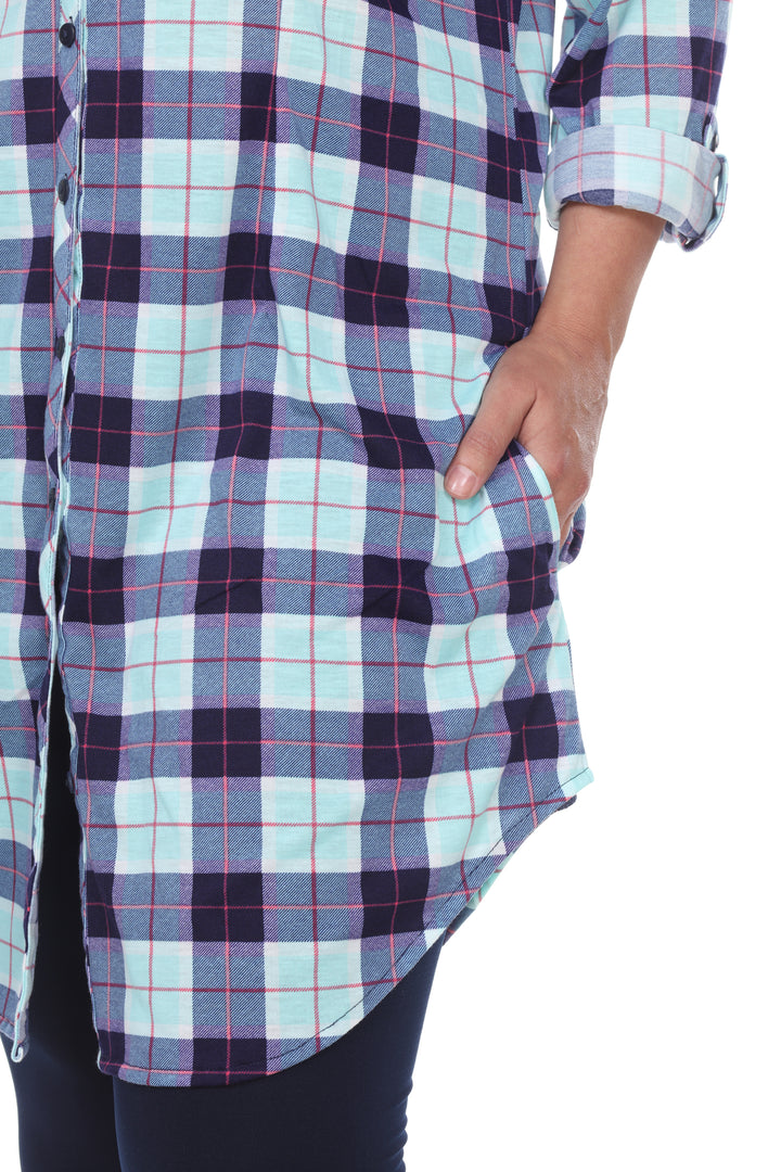 Women's Plus Piper Stretchy Plaid Tunic
