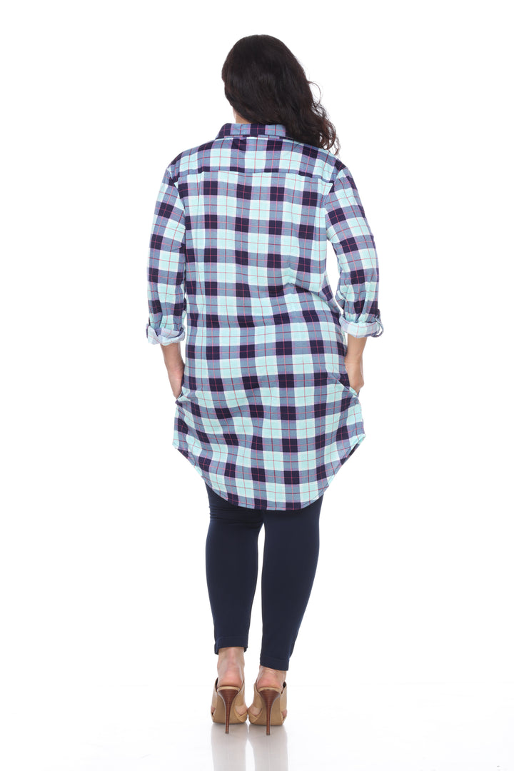 Women's Plus Piper Stretchy Plaid Tunic