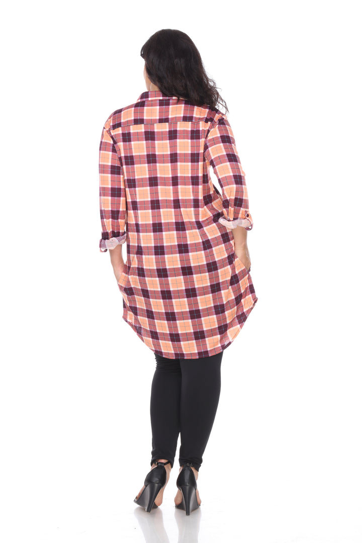 Women's Plus Piper Stretchy Plaid Tunic