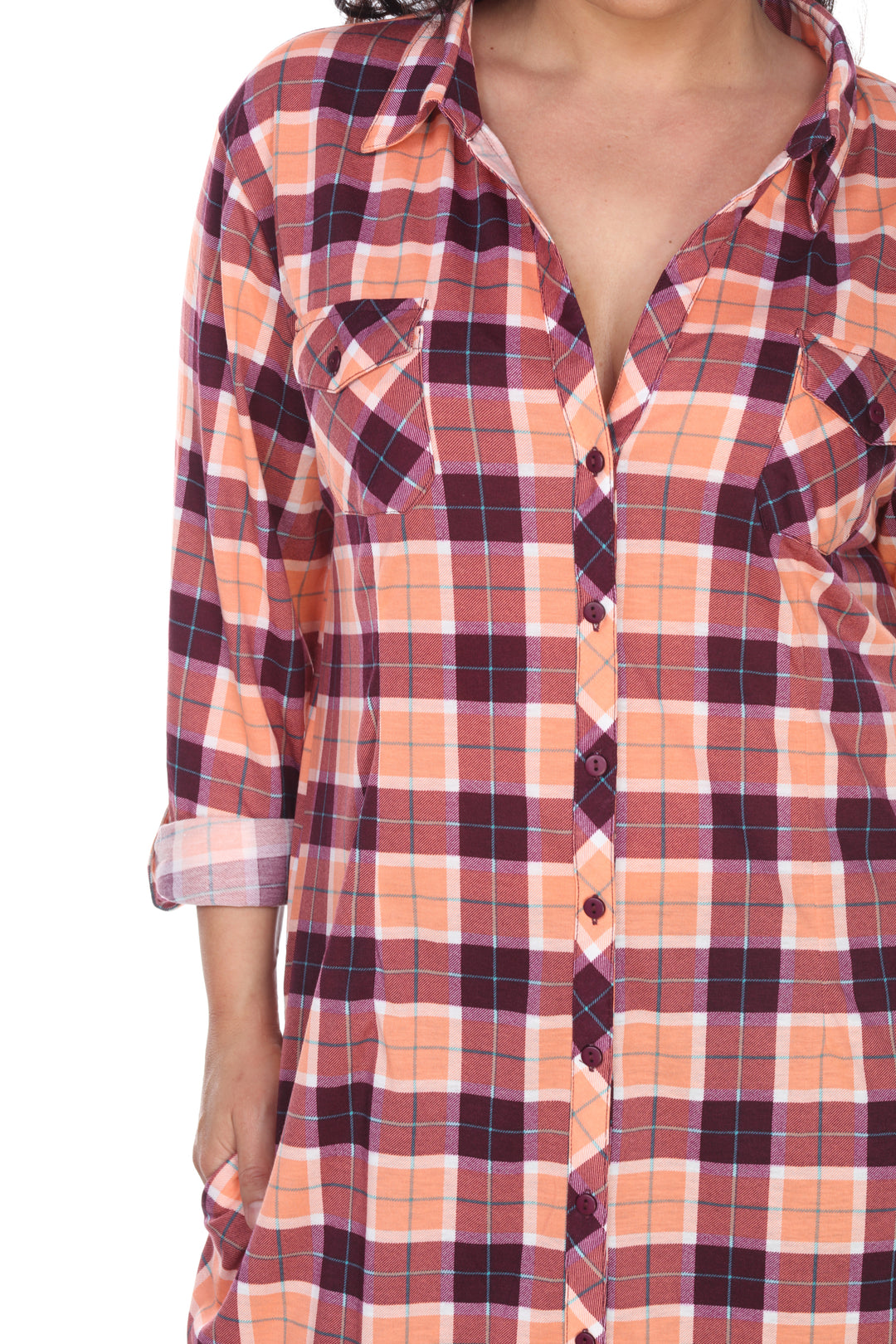 Women's Plus Piper Stretchy Plaid Tunic