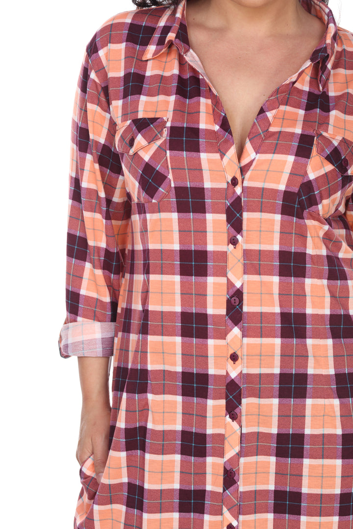 Women's Plus Piper Stretchy Plaid Tunic