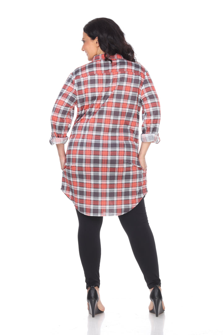 Women's Plus Piper Stretchy Plaid Tunic