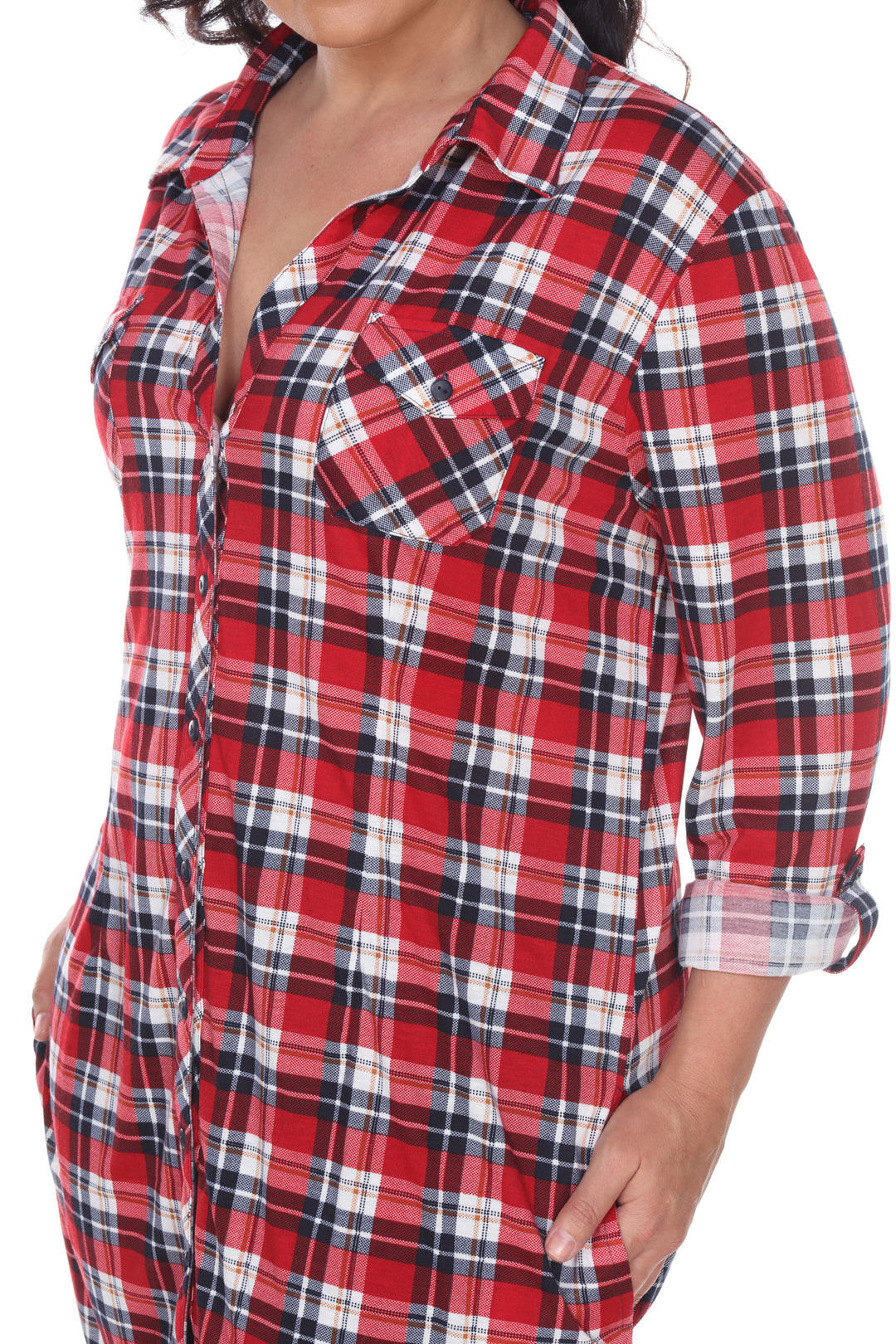 Women's Plus Piper Stretchy Plaid Tunic