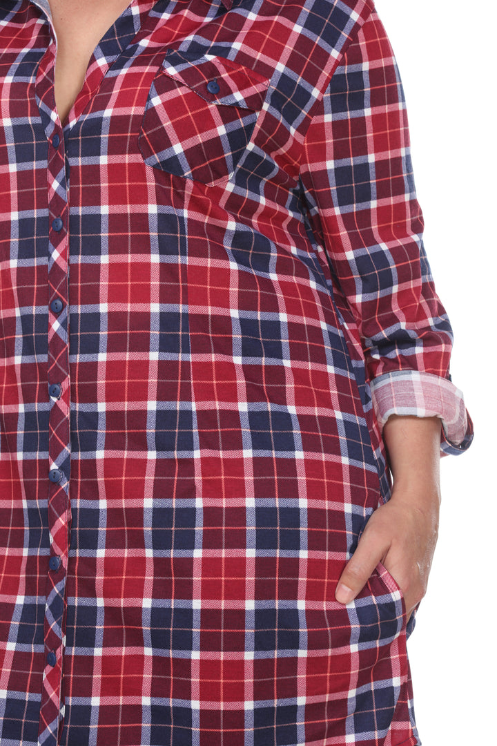 Women's Plus Piper Stretchy Plaid Tunic