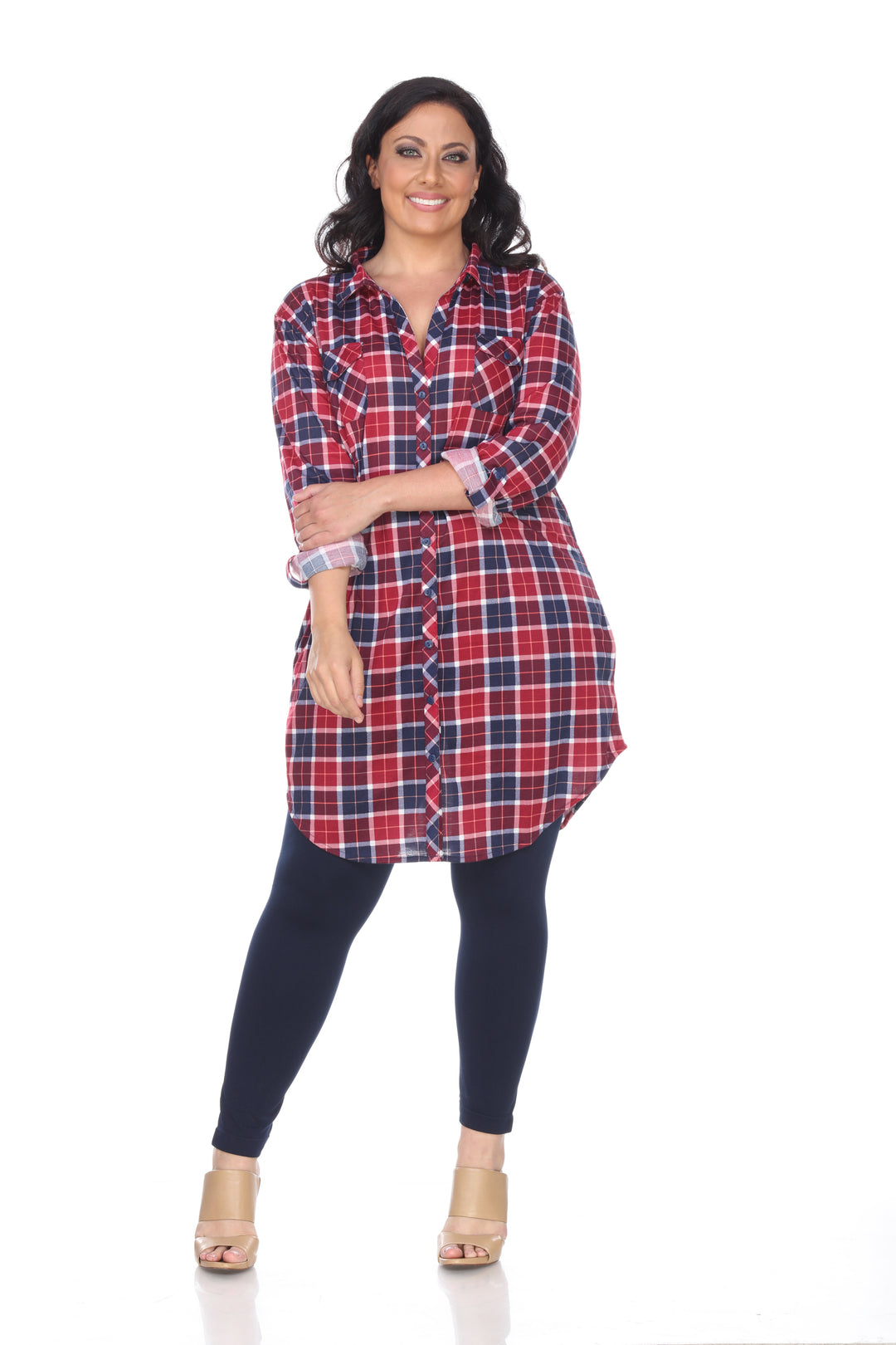 Women's Plus Piper Stretchy Plaid Tunic