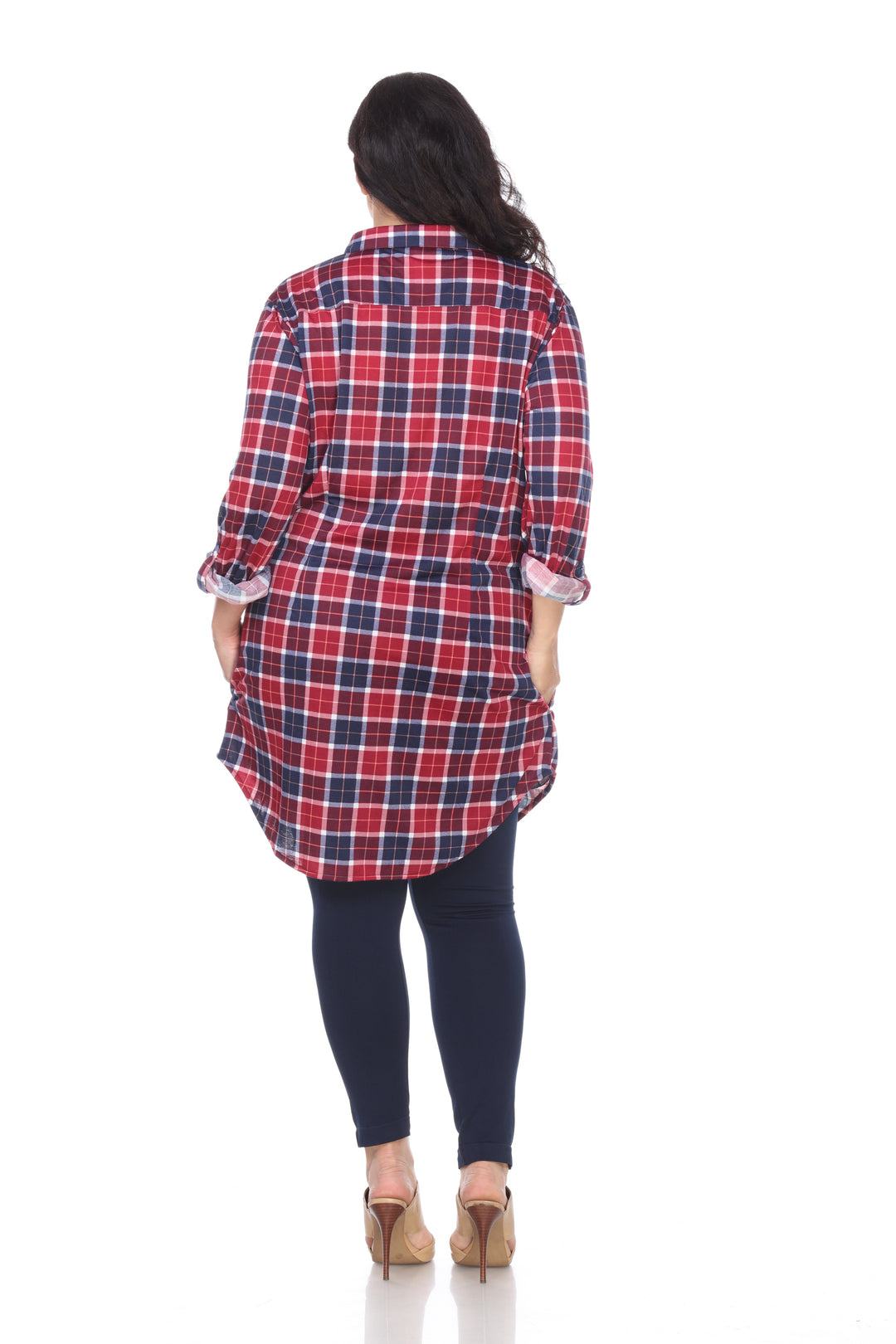Women's Plus Piper Stretchy Plaid Tunic