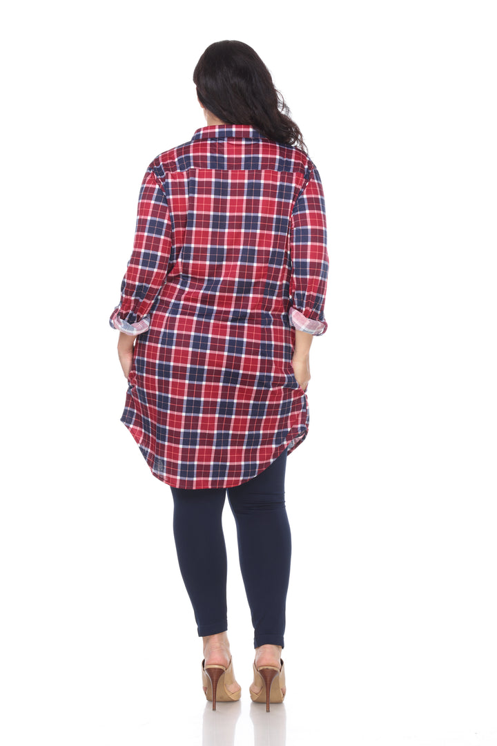 Women's Plus Piper Stretchy Plaid Tunic