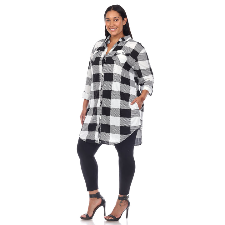 Women's Plus Size Plaid Tunic Shirt