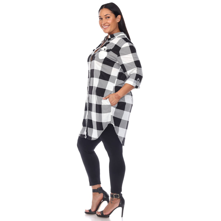 Women's Plus Size Plaid Tunic Shirt