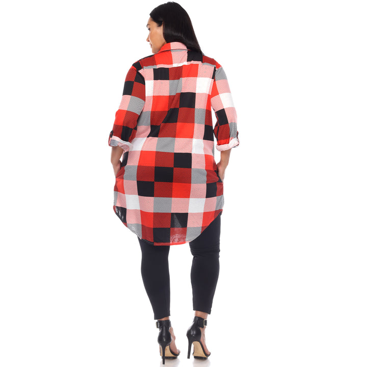 Women's Plus Size Plaid Tunic Shirt