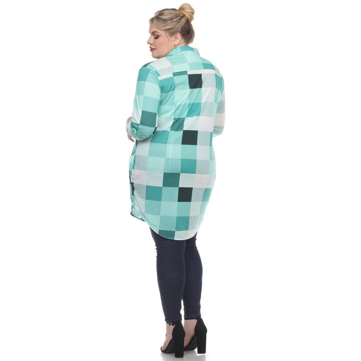 Women's Plus Size Plaid Tunic Shirt