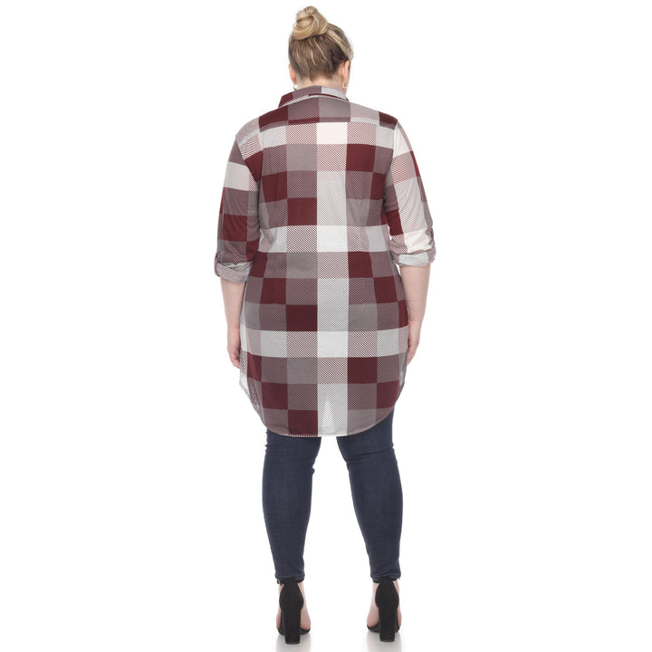 Women's Plus Size Plaid Tunic Shirt