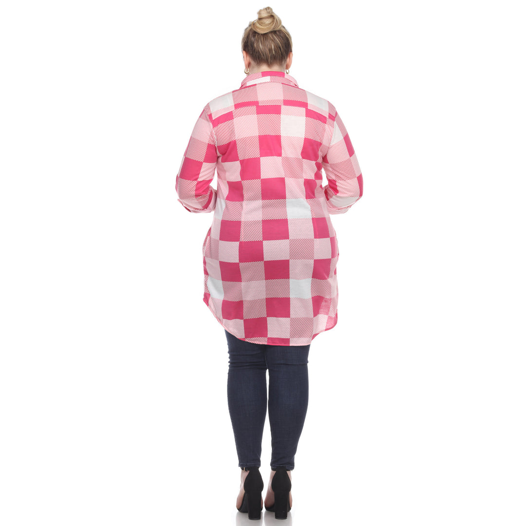Women's Plus Size Plaid Tunic Shirt