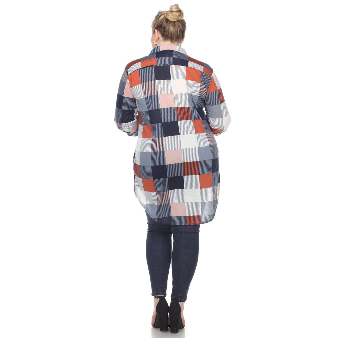 Women's Plus Size Plaid Tunic Shirt