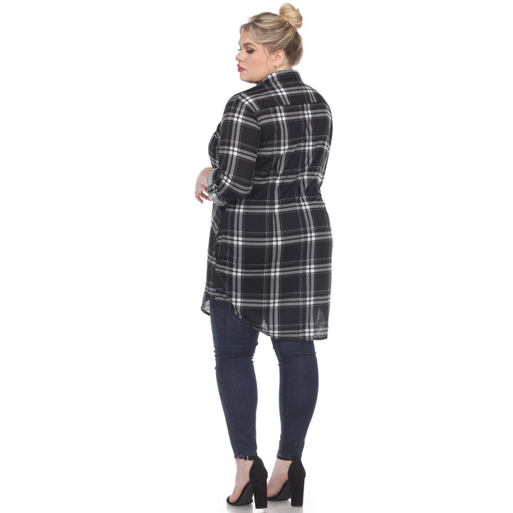 Women's Plus Size Plaid Tunic Top