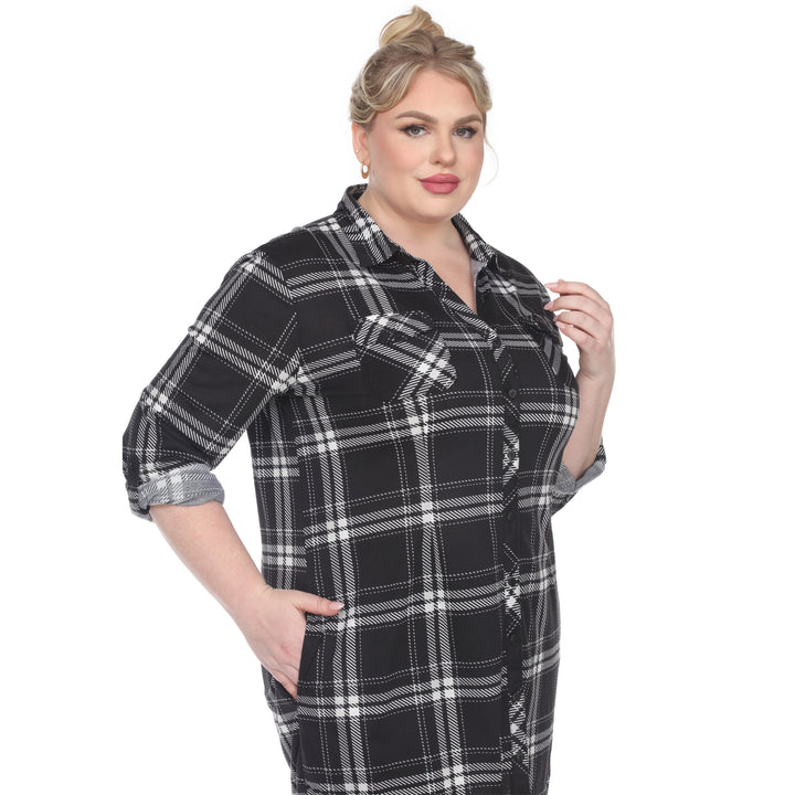 Women's Plus Size Plaid Tunic Top