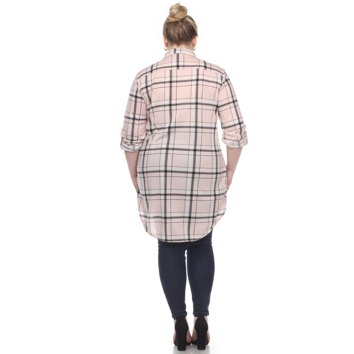 Women's Plus Size Plaid Tunic Top