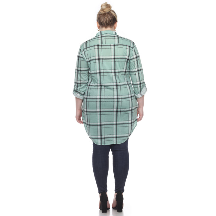 Women's Plus Size Plaid Tunic Top