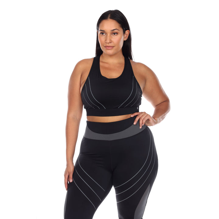 Plus Size Cut Out Back Mesh Sports Bra