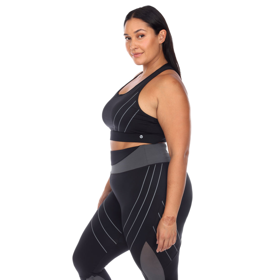 Plus Size Cut Out Back Mesh Sports Bra