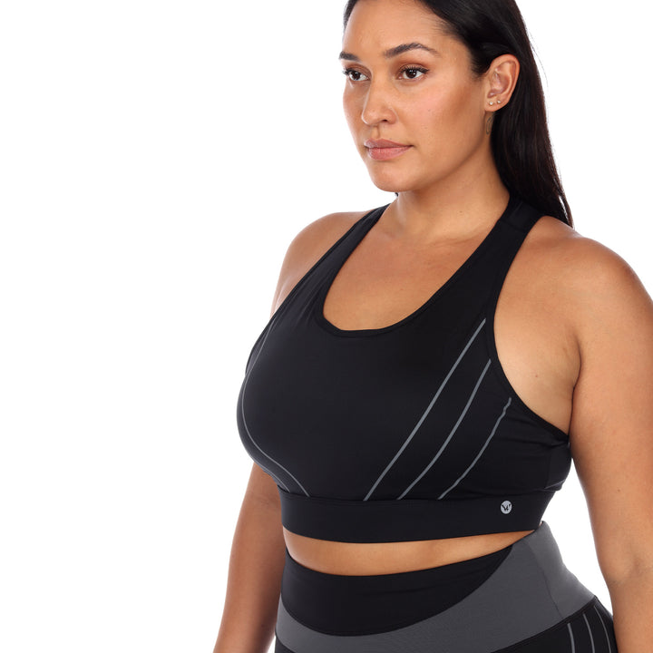 Plus Size Cut Out Back Mesh Sports Bra