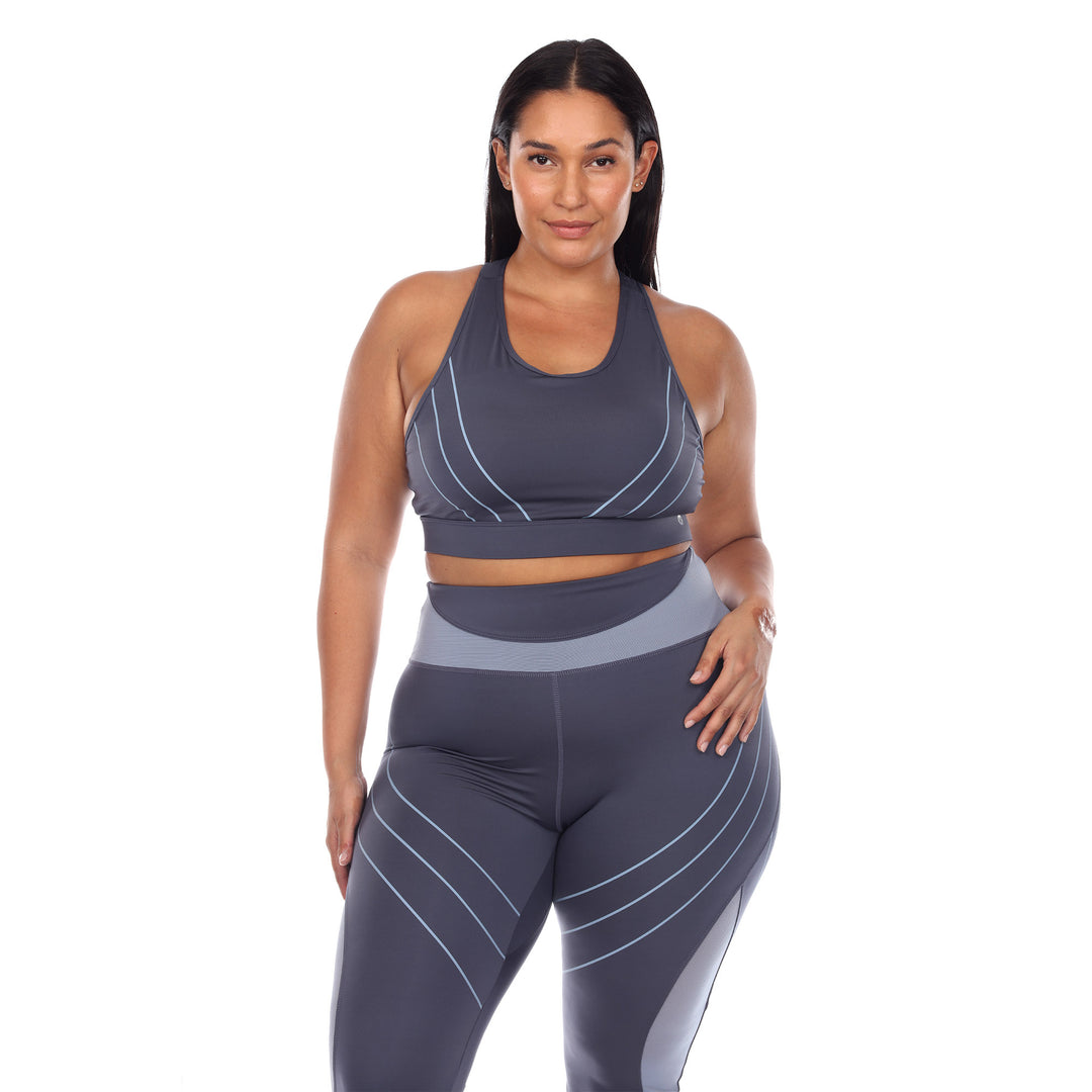 Plus Size Cut Out Back Mesh Sports Bra