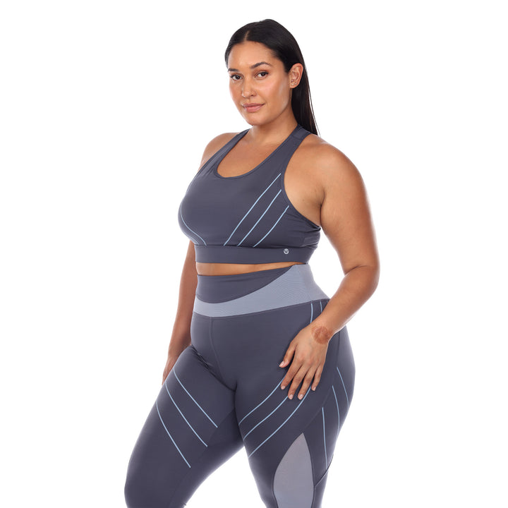 Plus Size Cut Out Back Mesh Sports Bra