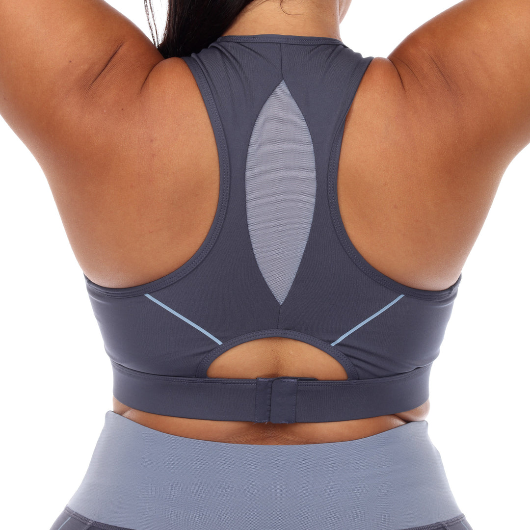 Plus Size Cut Out Back Mesh Sports Bra