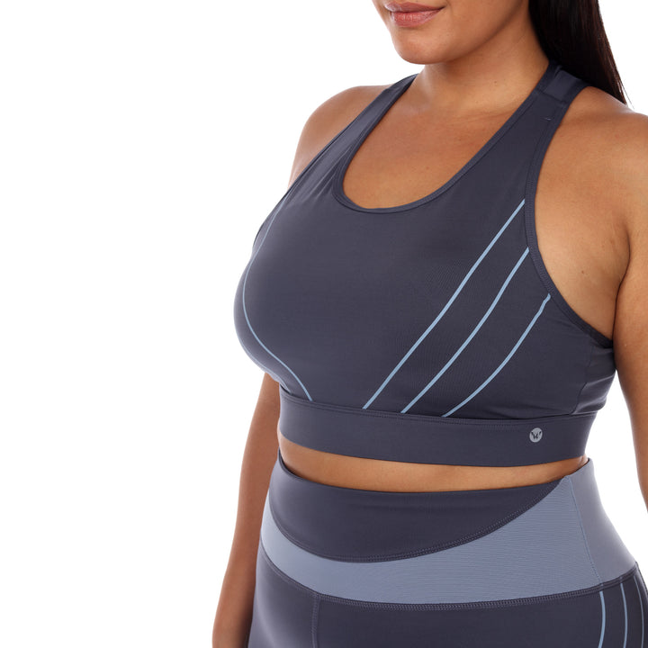 Plus Size Cut Out Back Mesh Sports Bra