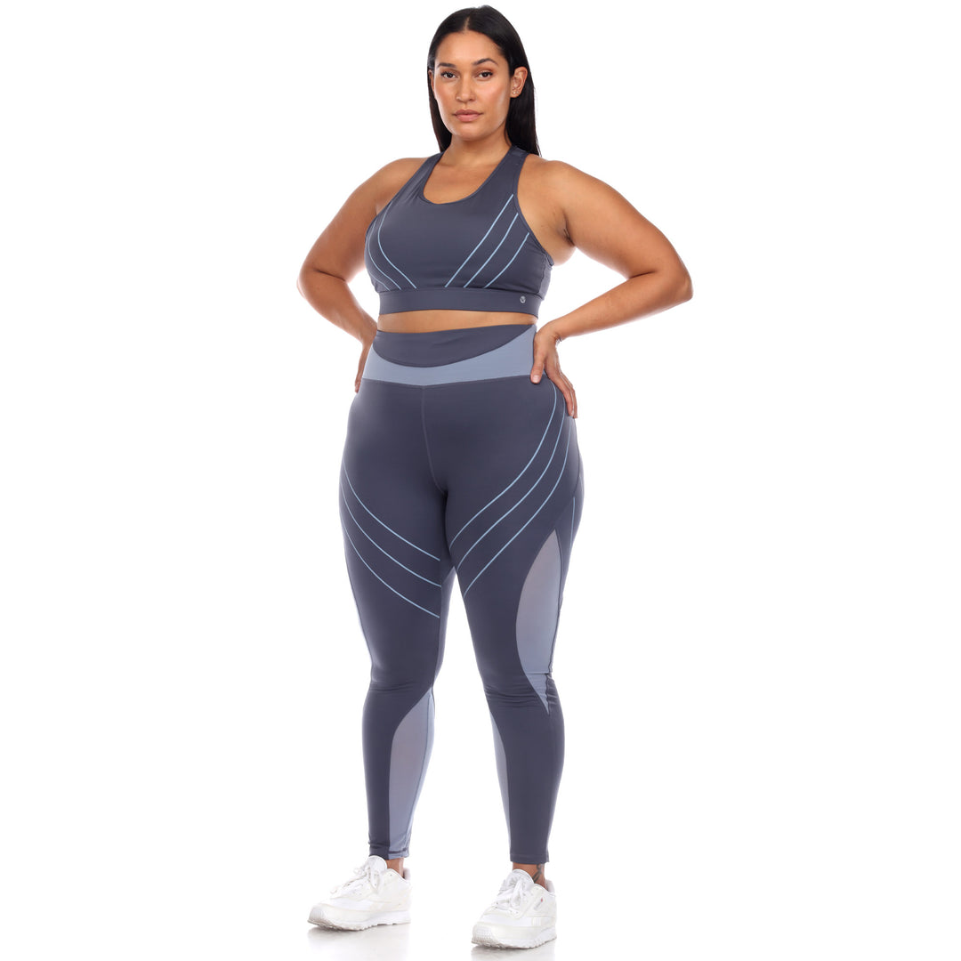 Plus Size Cut Out Back Mesh Sports Bra